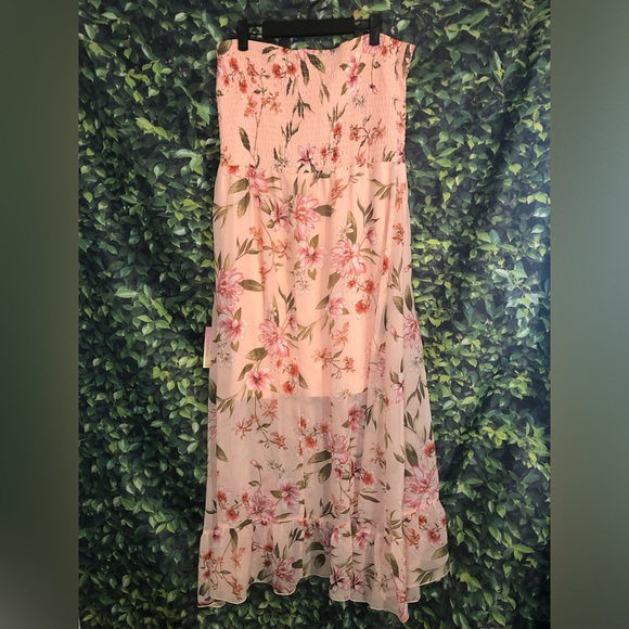 VENUS Pink A-Line Resort Maxi Split Ruffle Floral Dress NWT SIZE XL - Picture 16 of 16
